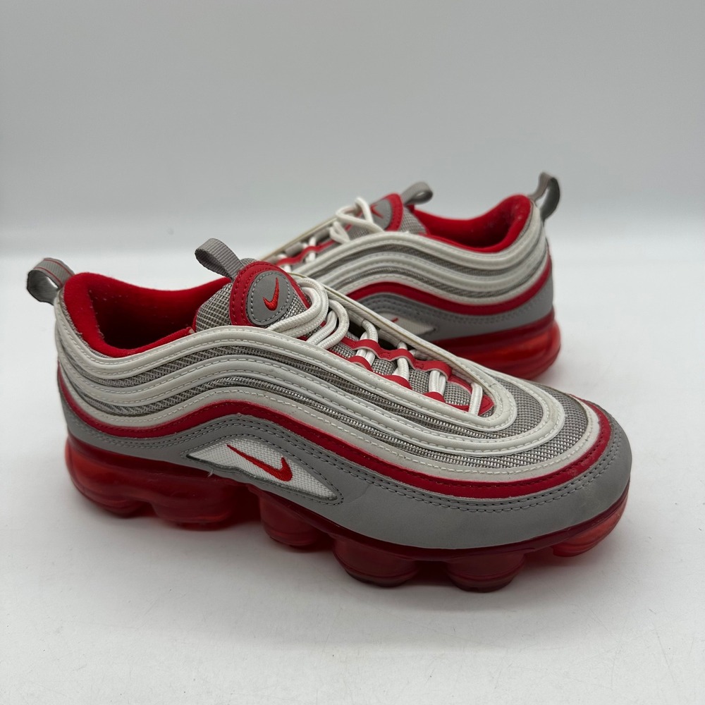 Nike Air BV1153-002 Youth 6Y Womens 7.5 VaporMax 97 GS Atmosphere Grey Red Shoes